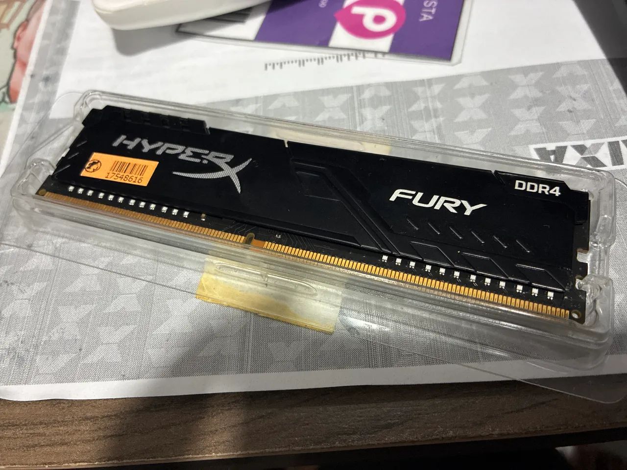 1 Pente Memória RAM - 8GB DDR4 - Hyper Fury