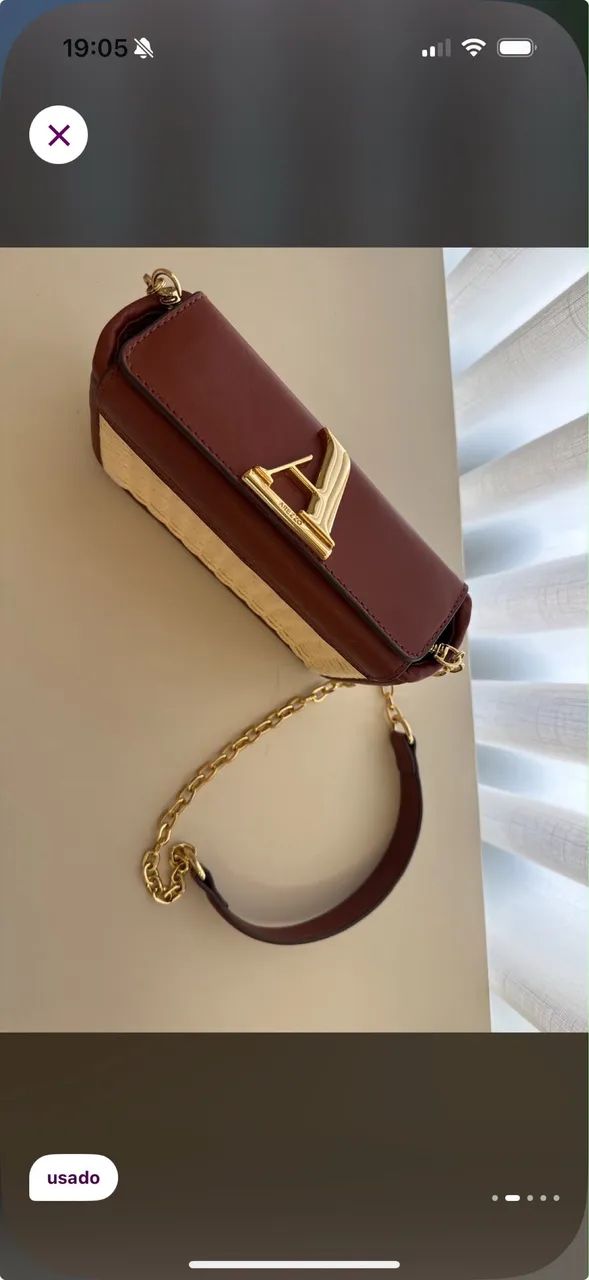 Bolsa Arezzo em couro legítimo e palha - Foto 2