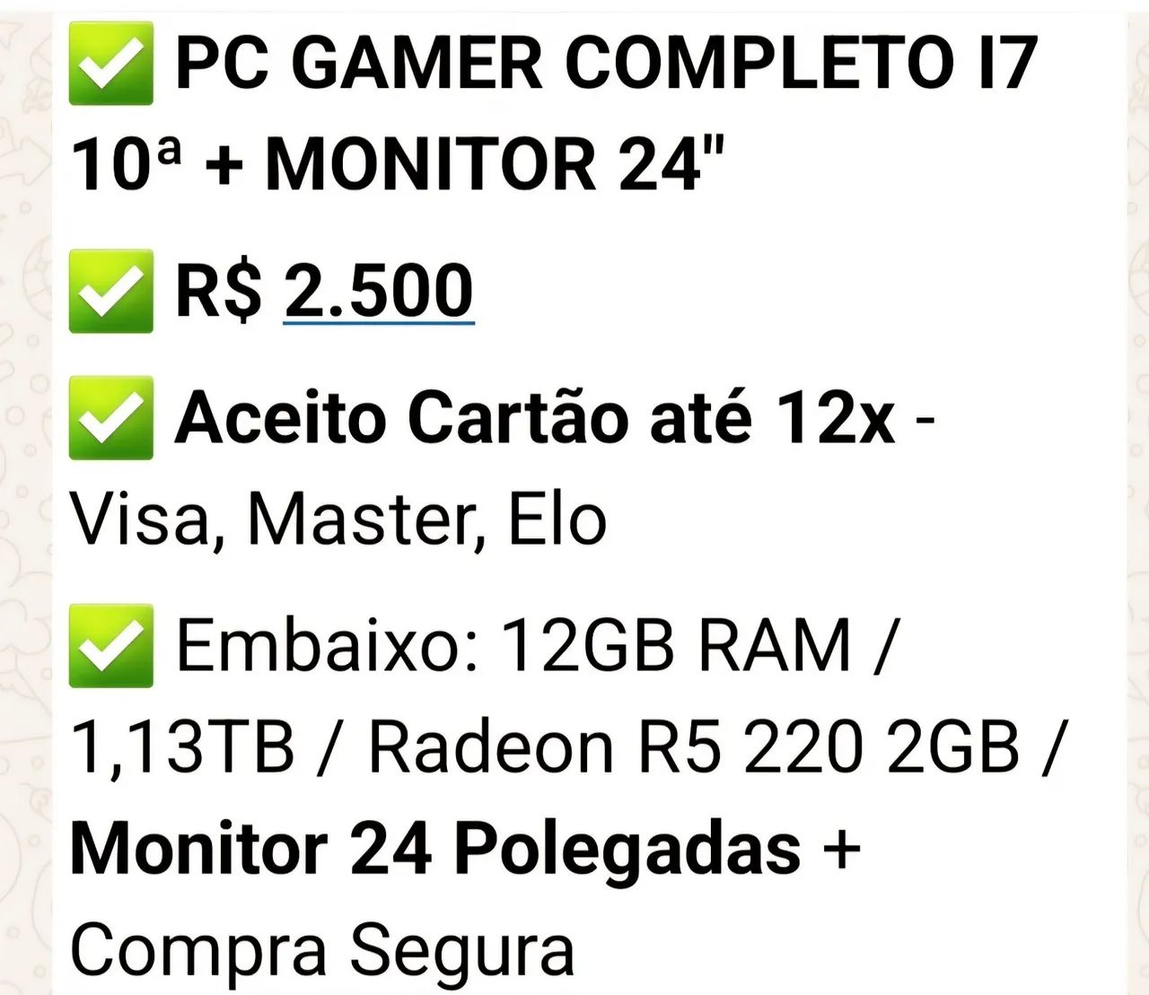 PC GAME CORE I7 10 GERAÇÃO - Foto 3