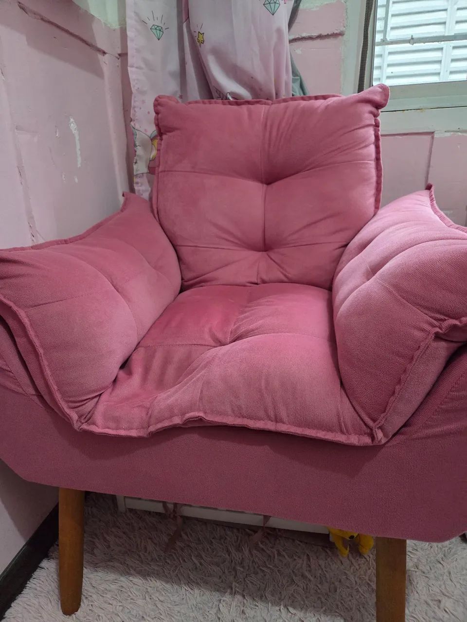 Poltrona Deluxe Suede Rosa