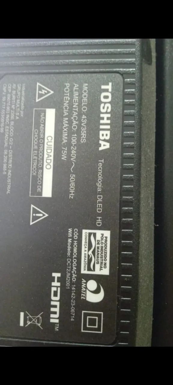 Placa principal tv Toshiba 43 POLEGADAS modelo. 43V35RS - Foto 3