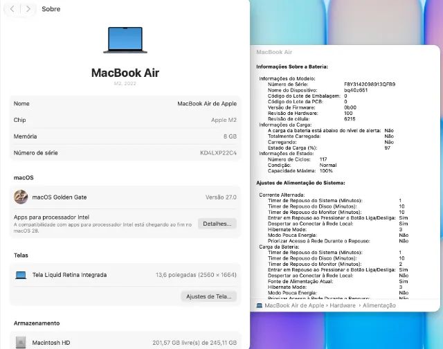 Macbook Air M2  - 2022 (M2/8g/256g) 13,3 polegadas - Foto 2