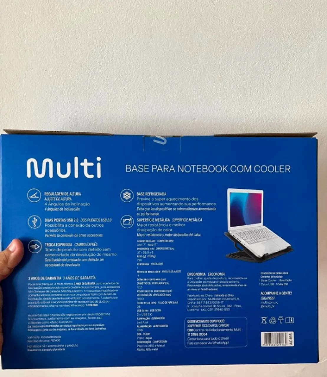 Base Cooler Multilaser Vertical Para Notebook Preto  - Foto 3