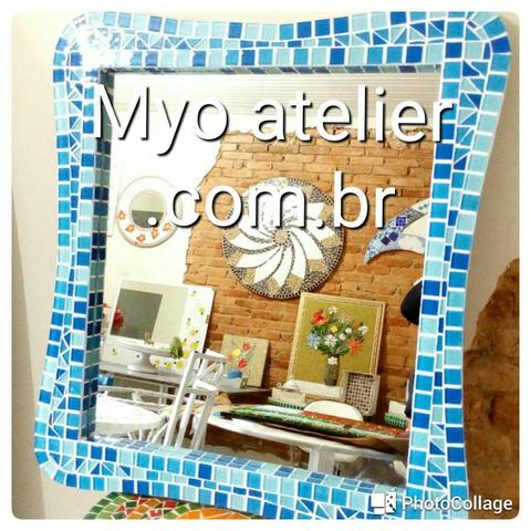 Espelho mosaico, banheiro, sala, sala de jantar, decoração