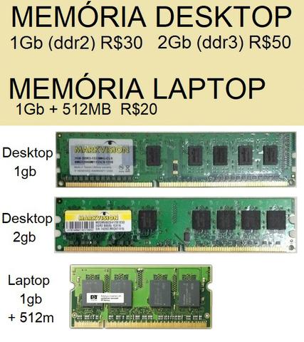 Memórias para Desktop ou Laptop