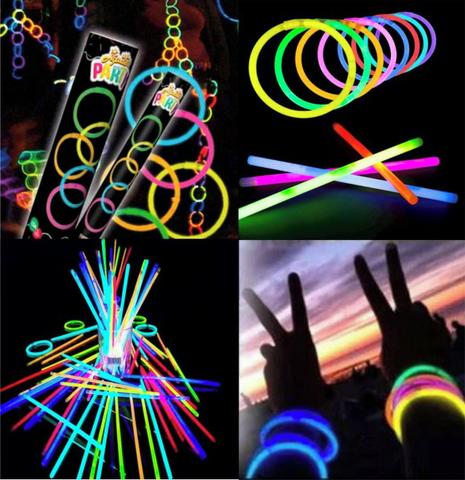 Pulseira neon kit com 100 peças coloridas - leia a descrição