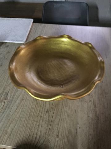 Fruteira cerâmica dourada - Foto 4