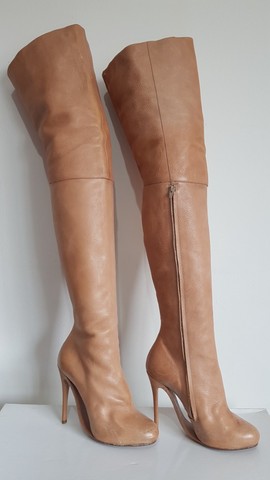 Bota Feminina Cano Alto, Salto Alto, Couro Legítimo Nr. 36 - Foto 2