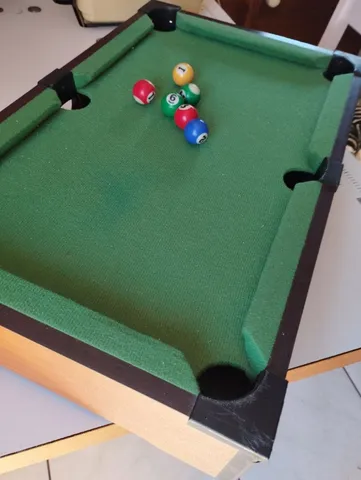 Jogo Sinuca Snooker Mini Mesa Bilhar 51cm Portátil Infantil