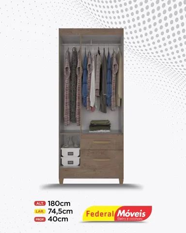 Guarda Roupa 3 Portas 2 Gavetas c/ Espelho Super Lindo Fazemos Entrega  - Foto 2