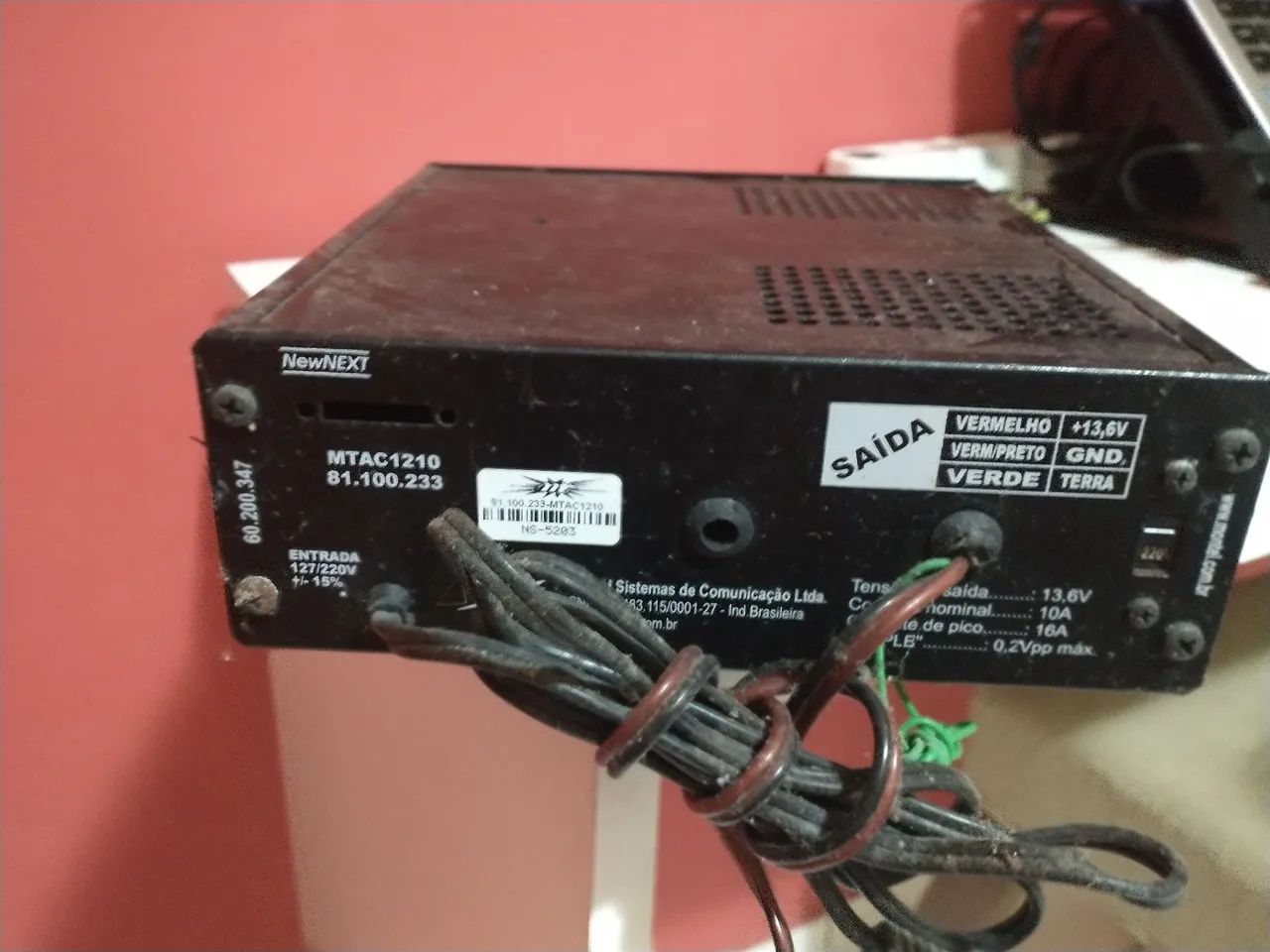 Fonte mesa 13,6vcc / 10A (16A pico) / bat 4 A MTAC1210F - Foto 4