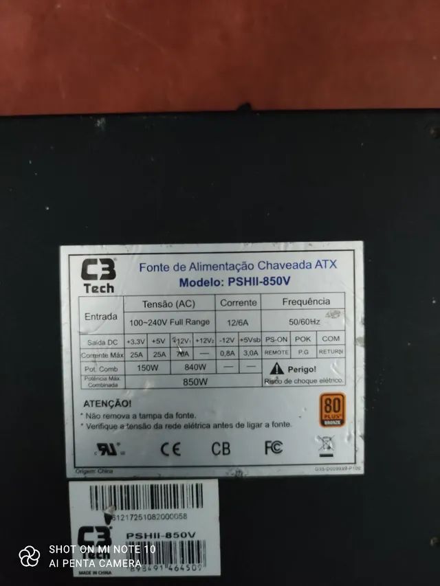 Fonte de 850w usada, preço negociável  - Foto 3