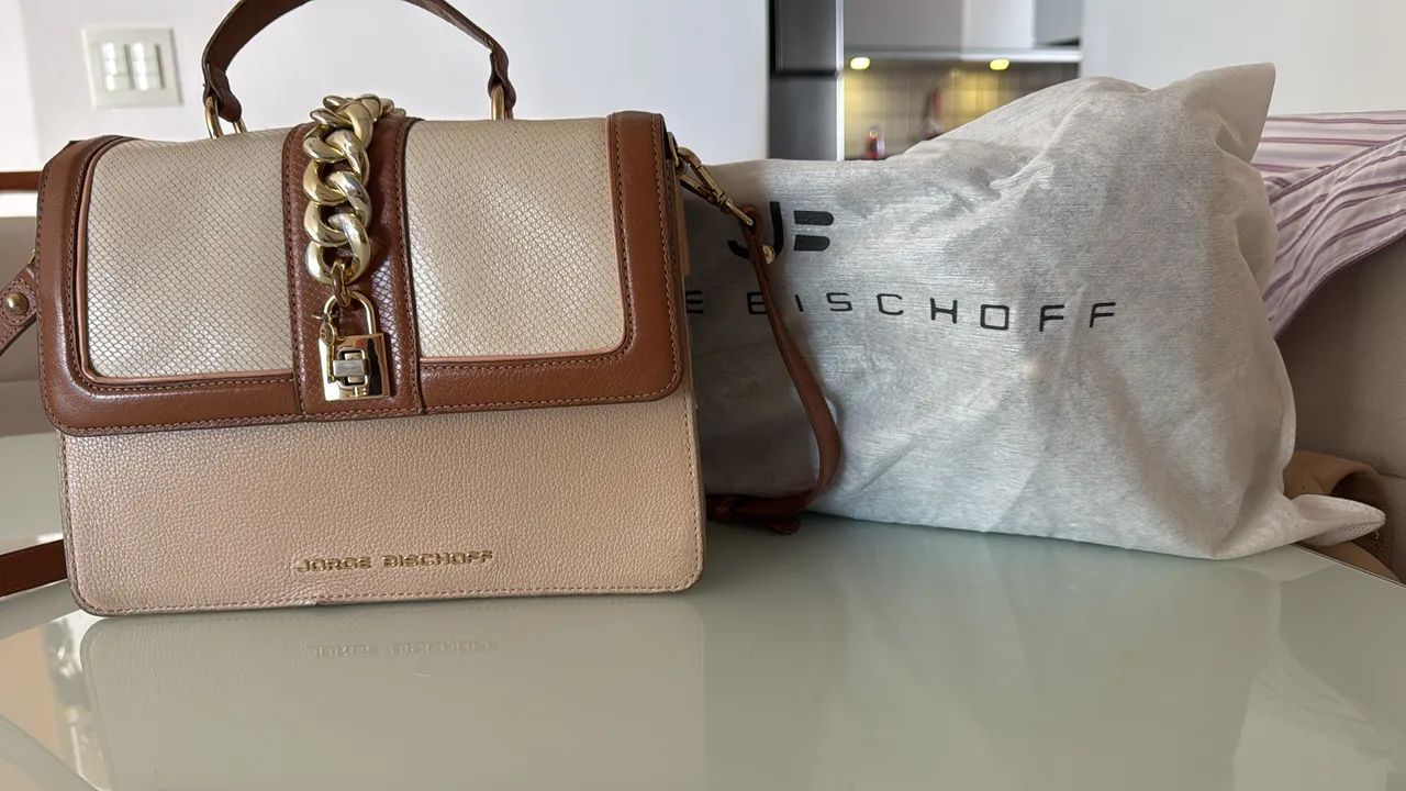 Bolsa de Ombro Jorge Bischoff Bege