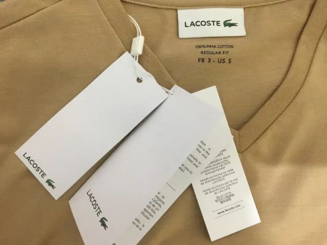 Camiseta Lacoste Gola V Algodão Pima Original - Foto 2