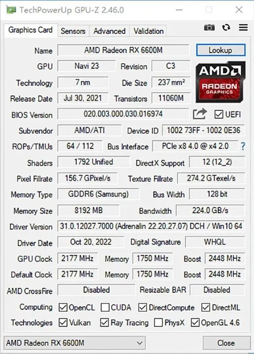 RX 6600M 8Gb/128bits - Foto 3