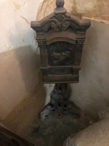 Caixa Correio Colonial Pombo Grande Com Pé Ferro Fundido - Foto 2