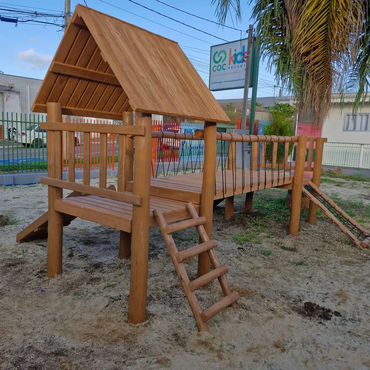Playground de madeira para crianças - Foto 6