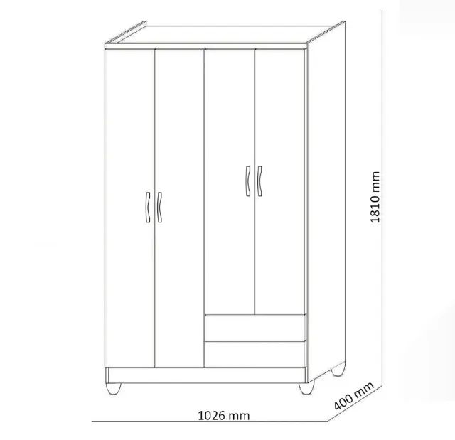 Guarda Roupa 4 Portas 2 Gavetas Novo entregamos - Foto 3