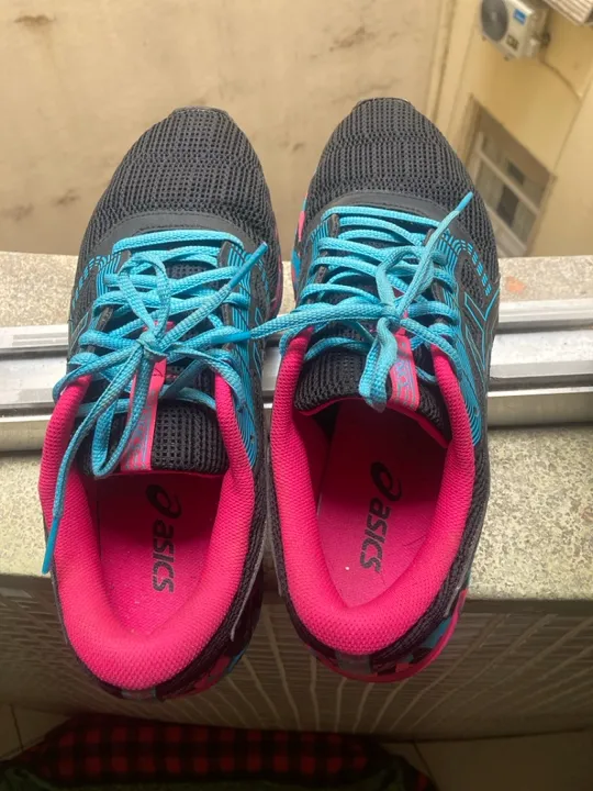 Tênis Asics Feminino - Preto, Rosa e Azul