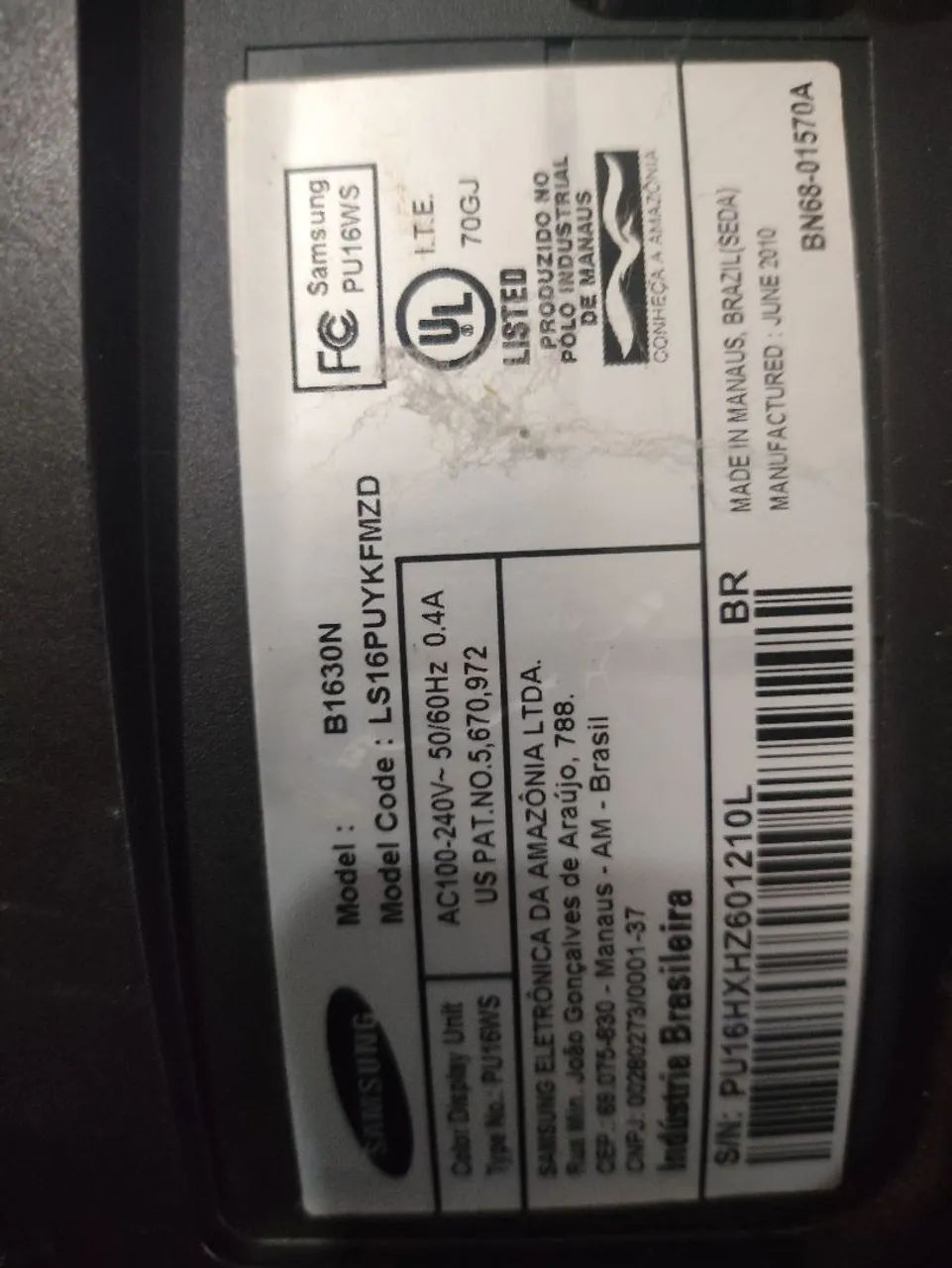 Projetor Samsung B1630N - 16 polegadas