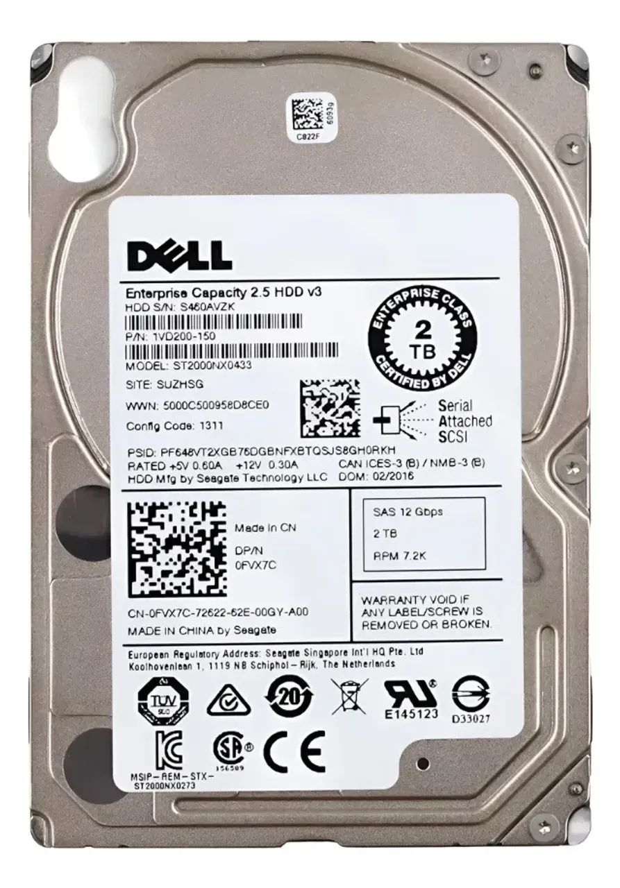 HD SERVIDOR DELL ENTERPRISE 2TB, FVX7C, 2.5, SAS, 7.2K, 12GBPS - Foto 4