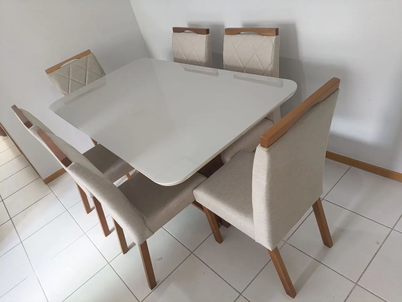 Mesa de Jantar 6 Cadeiras - linho 160x90 - Foto 3