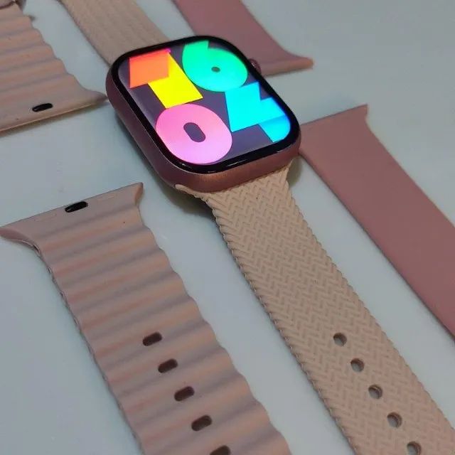 Relógio Smart Hw9 Pro2 41mm Rosa com 3 Pulseiras