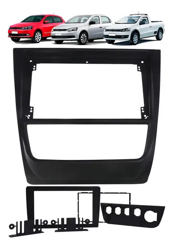 Moldura Dvd 2 Din 9 Polegadas Vw Gol Saveiro Voyage G6 Preto