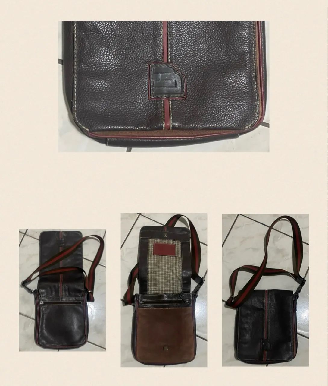 ? Bolsa Transversal Masculina em Couro ? Estilo Clássico e Sofisticado por R$ 79,99