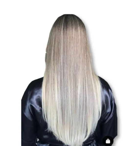 Cabelo de fibra orgânica loiro mesclado 65 centímetros 