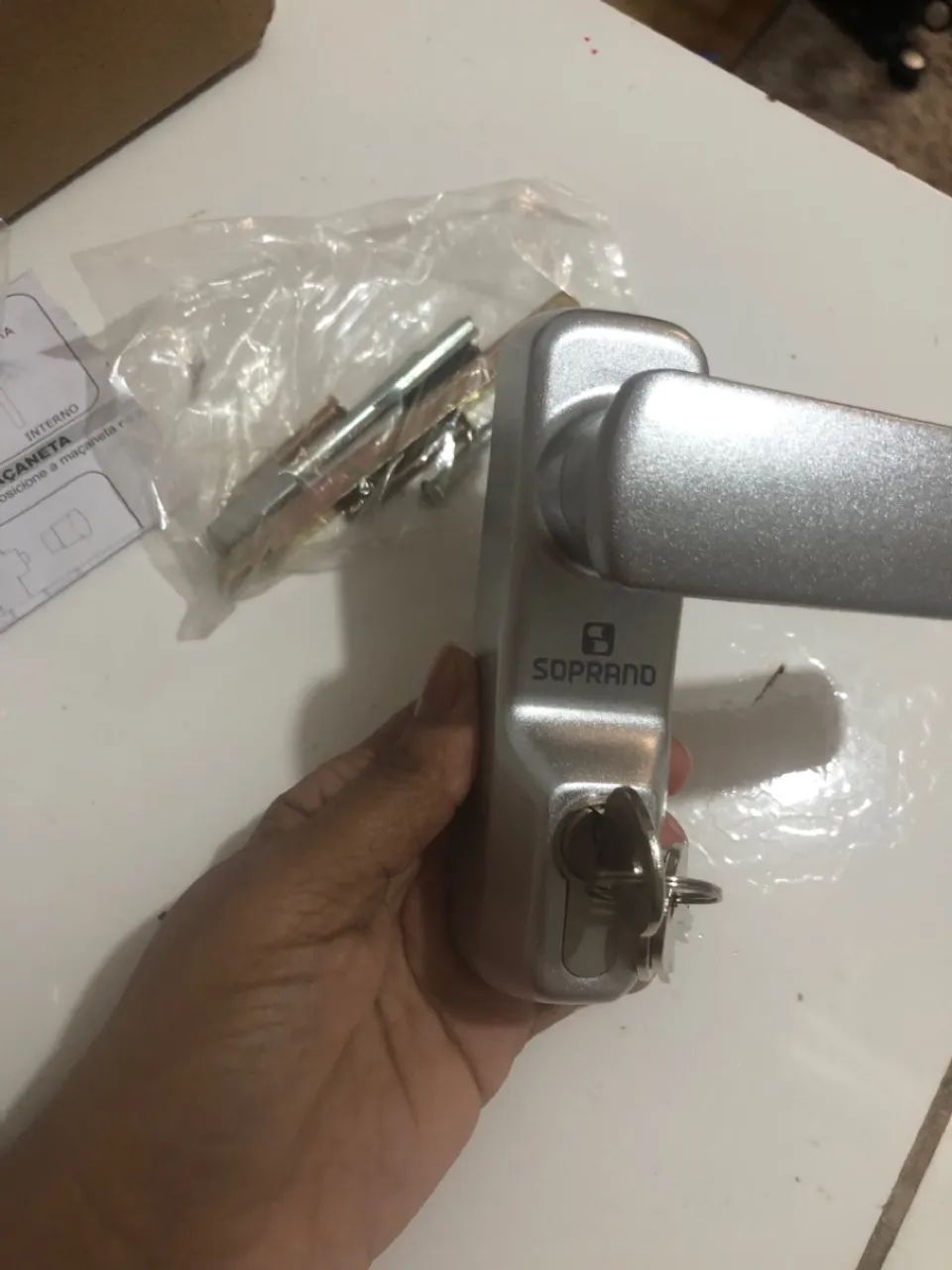 Fechadura Para Barra Antipânico 5124 Prata C/ Chave Soprano - Foto 4