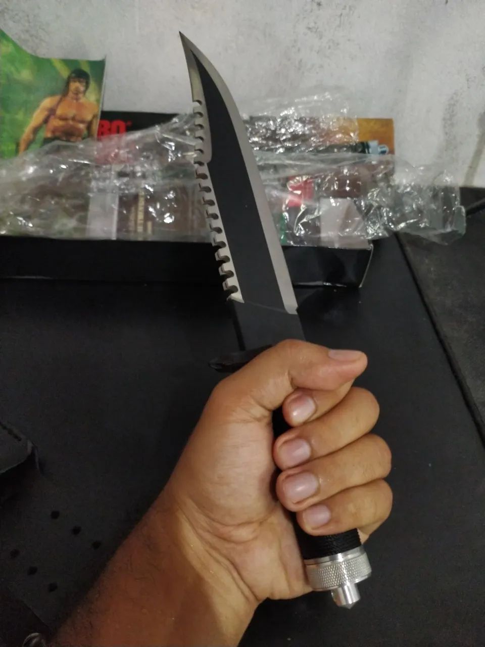 Faca do Rambo 2 First blood com bainha e assinatura certificado de autenticidade  - Foto 3