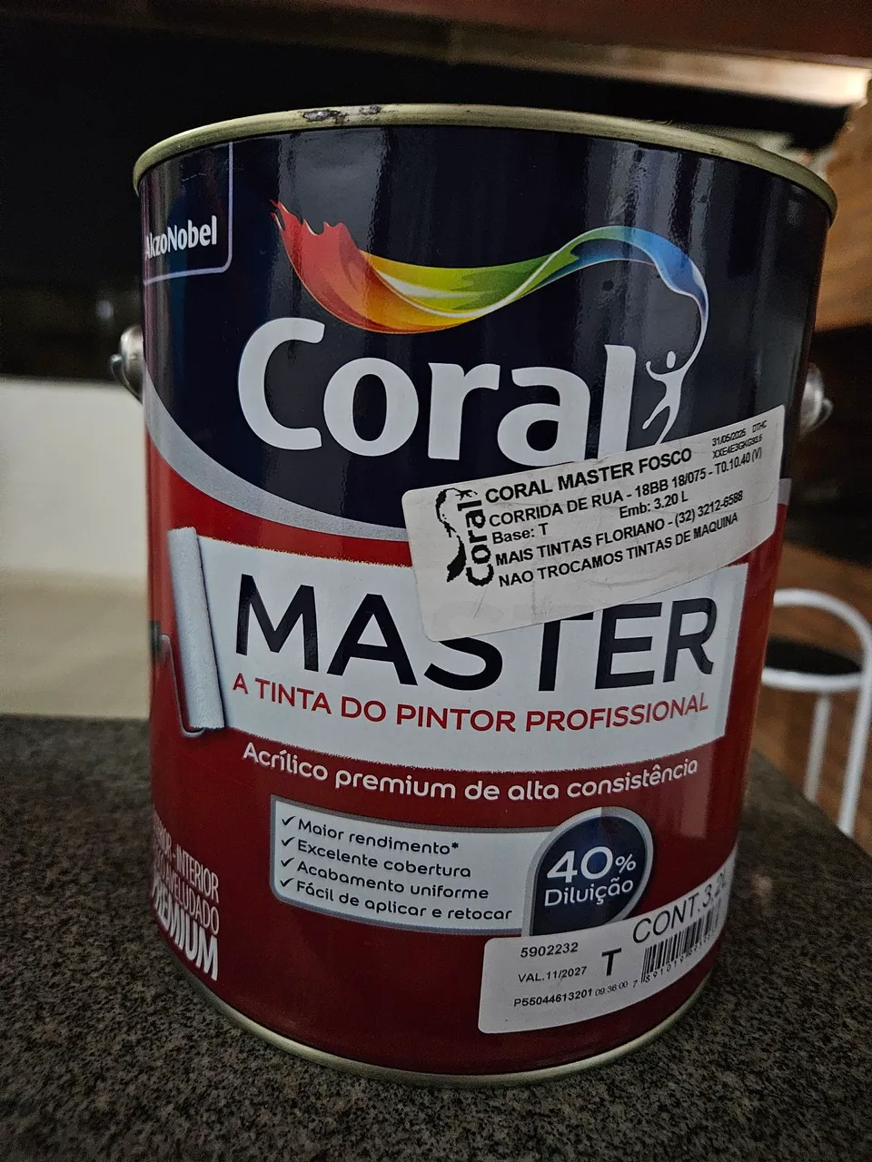 Tinta Coral Azul Corrida Master Fosco 3.2L