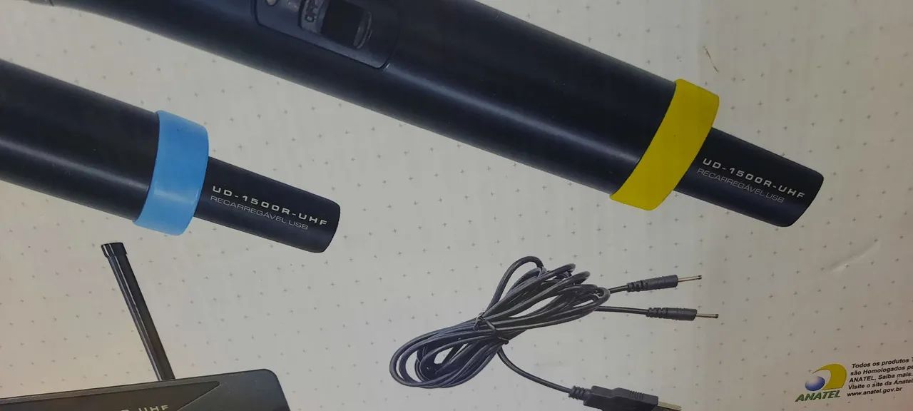 Microfones Recarregáveis sem Fio NOVO! TSI UD-1500R-UHF|2 Microfones sem fio novo barato  - Foto 2