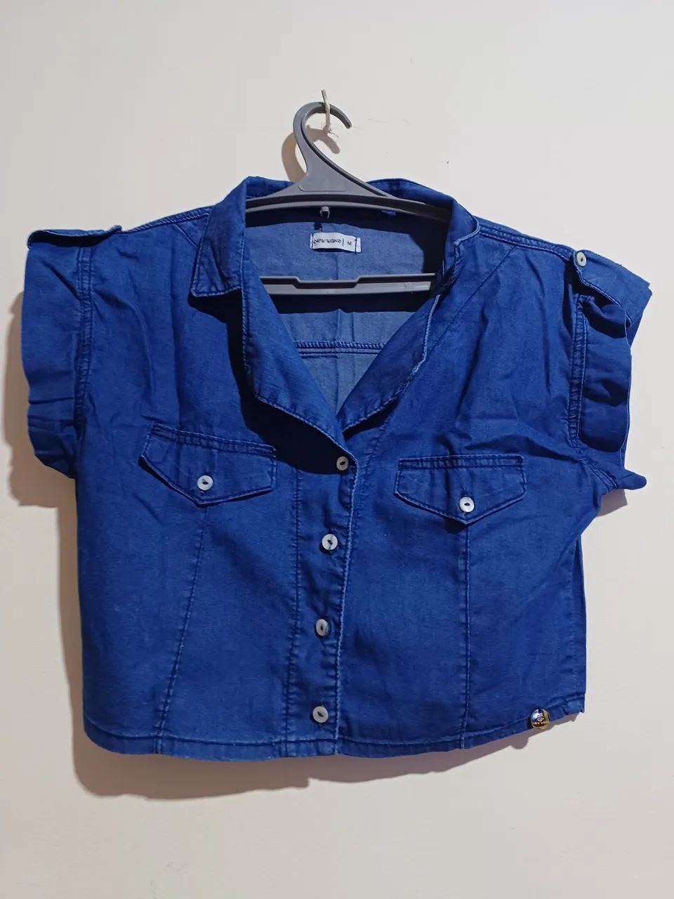 Camisa Jeans Feminina Azul