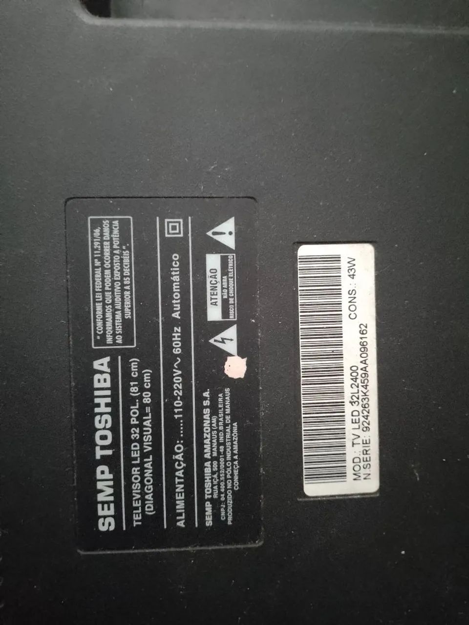 Tv semp Toshiba 32l2400