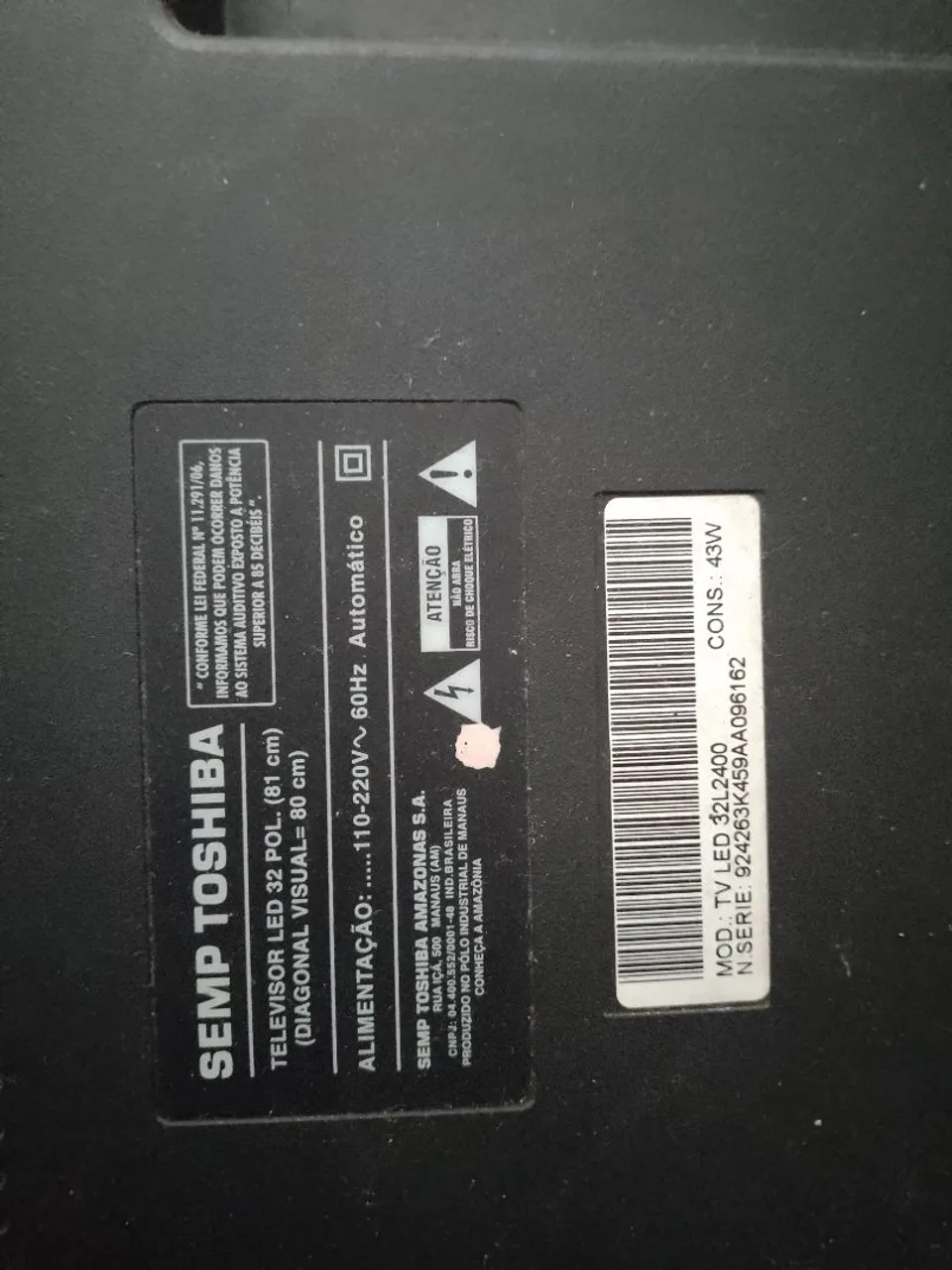 Tv semp Toshiba 32l2400