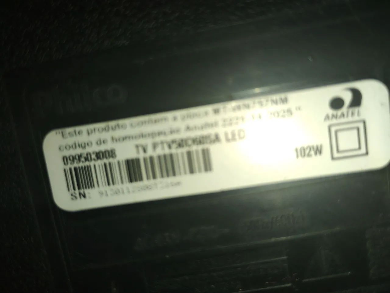 TV PHILCO LED SMart 50 polegadas Modelo PTV50D60SA Tela Trincada ligando  - Foto 4