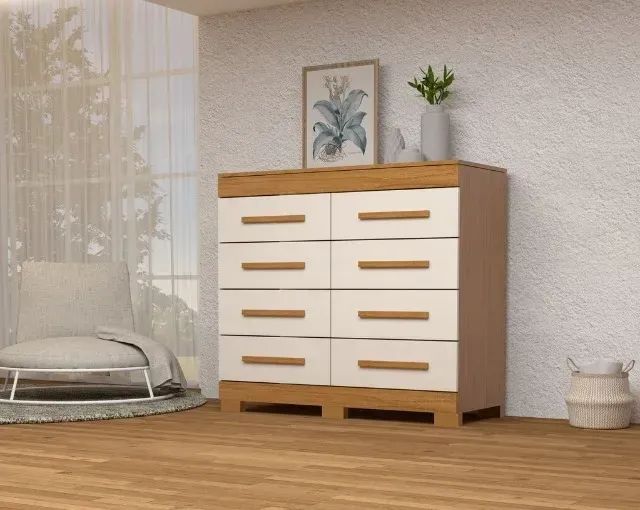 Comoda Nalu 8 Gavetas, 100% MDF - ACP ( Promoção)