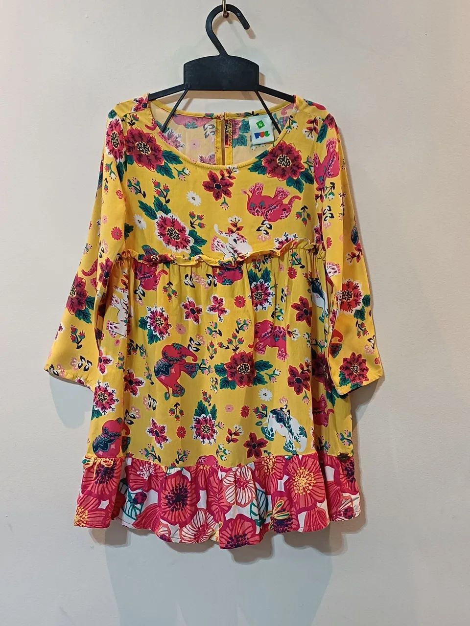 Vestido Infantil Puc Floral Amarelo