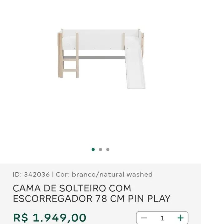Cama infantil com escorrego 