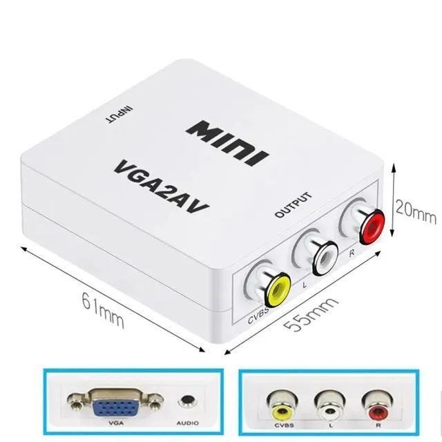 Mini Conversor Vga Para Av Rca Áudio E Vídeo - Vga2av - Foto 3