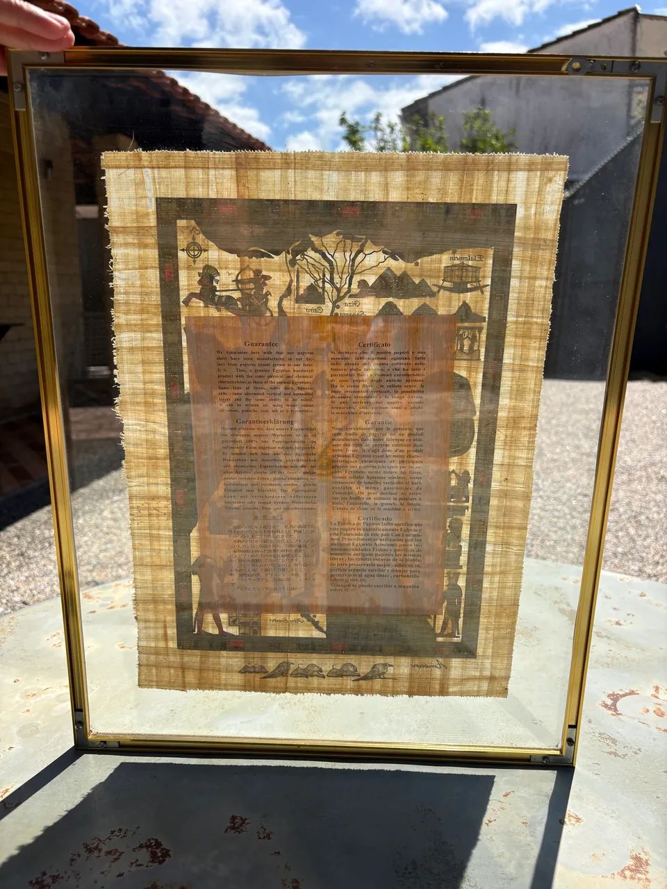Papiro original do Cairo no Egito já moldura e com certificado - Foto 3