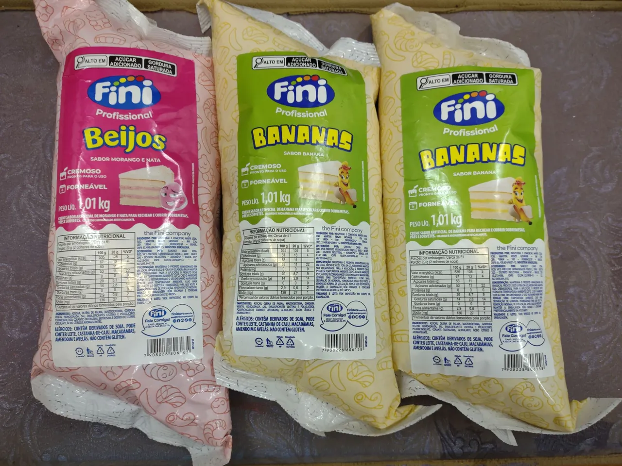 Recheio Fini forneavel de bananas e beijos 