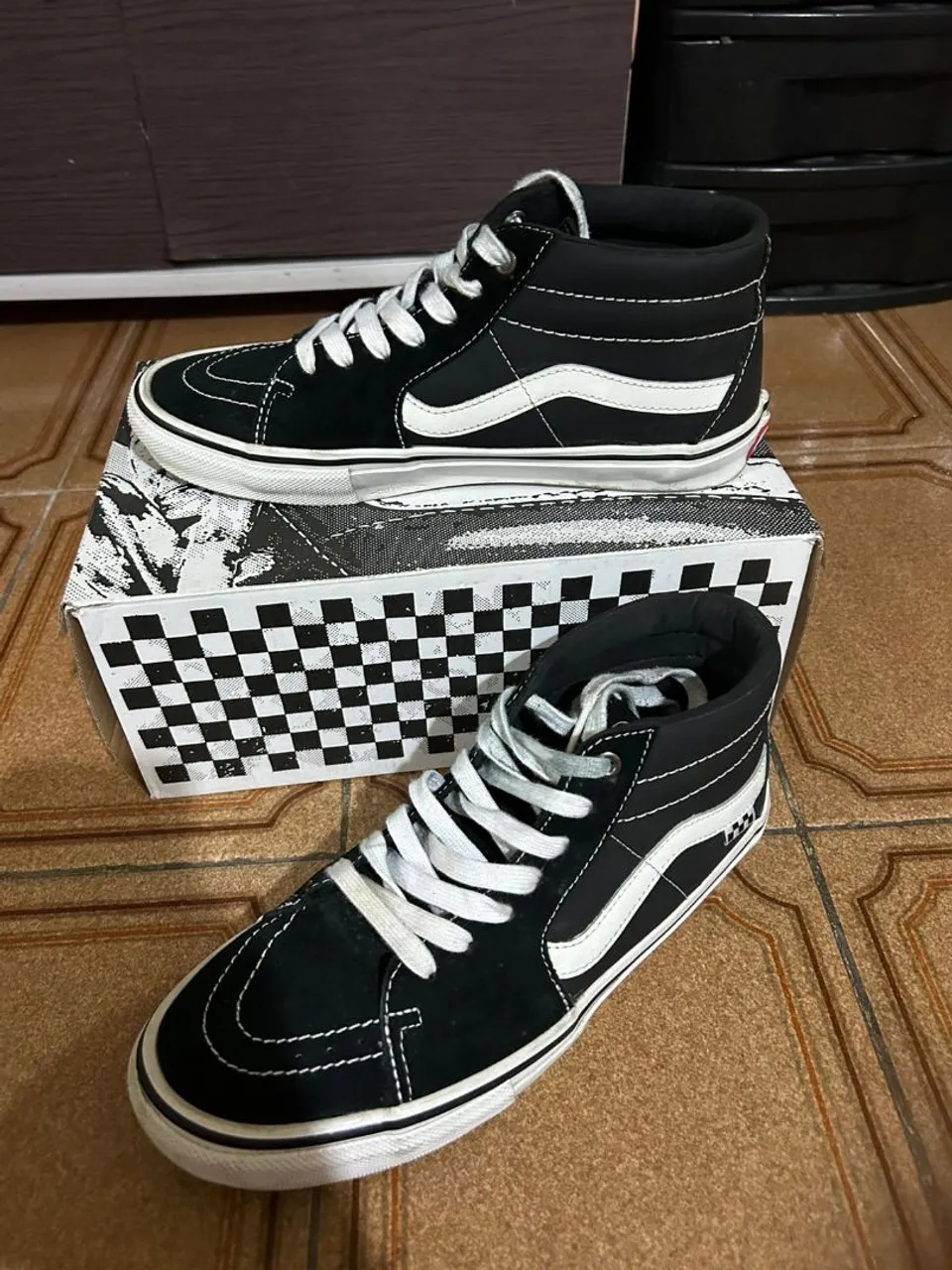 Tênis Vans Sk8-Mid Skate Jeff Grosso Emo Leather Preto