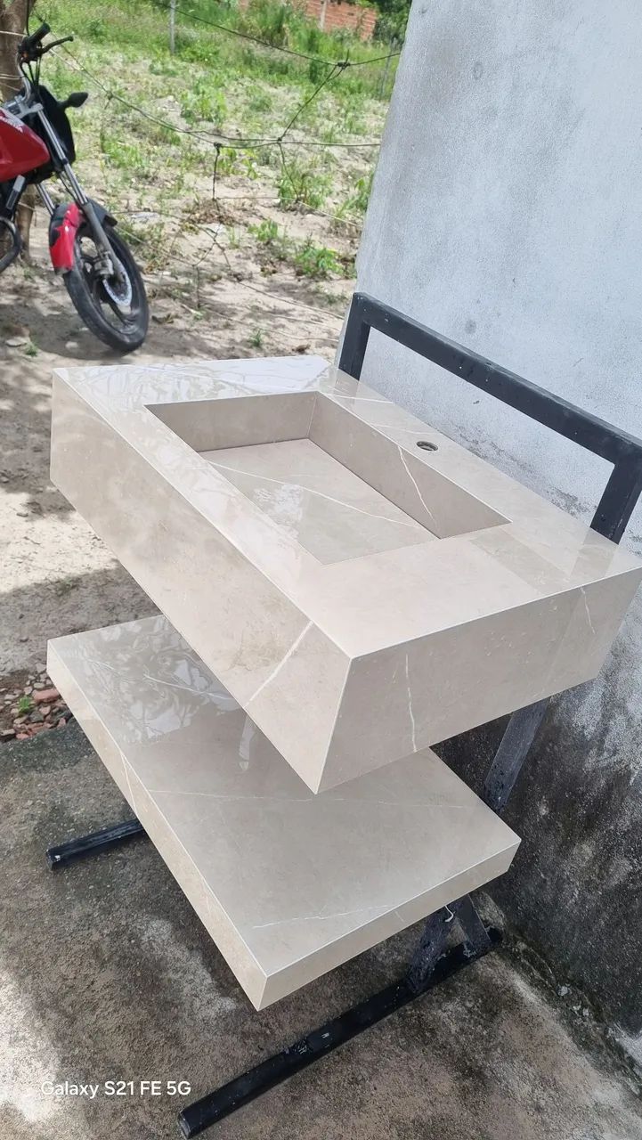 Pia lavatorio de porcelanato 62x40 