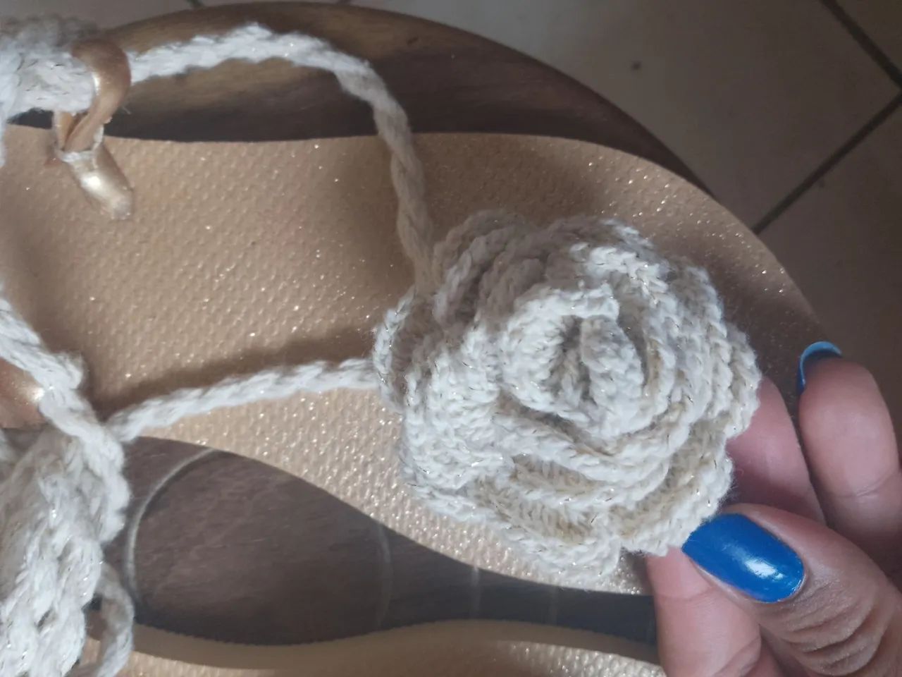  Havaianas de Crochê  - Foto 2