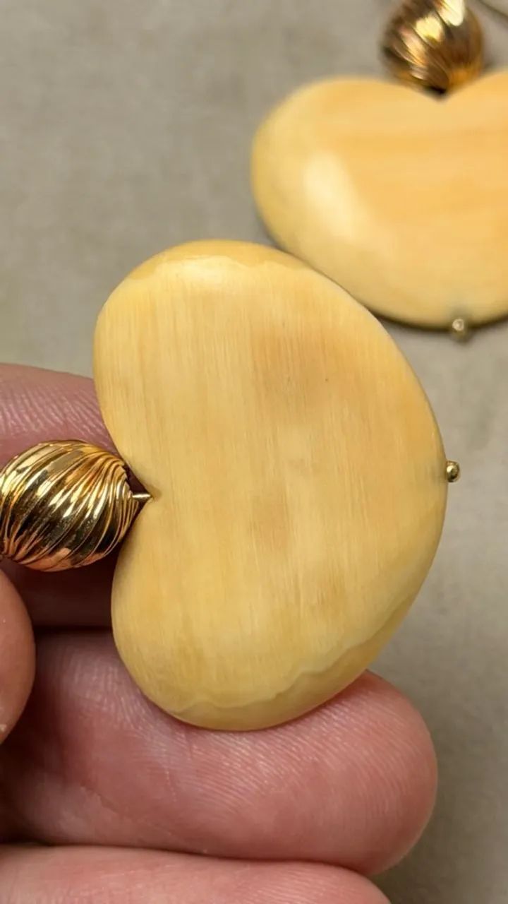 Brincos em Ouro 14k e Marfim - Foto 4