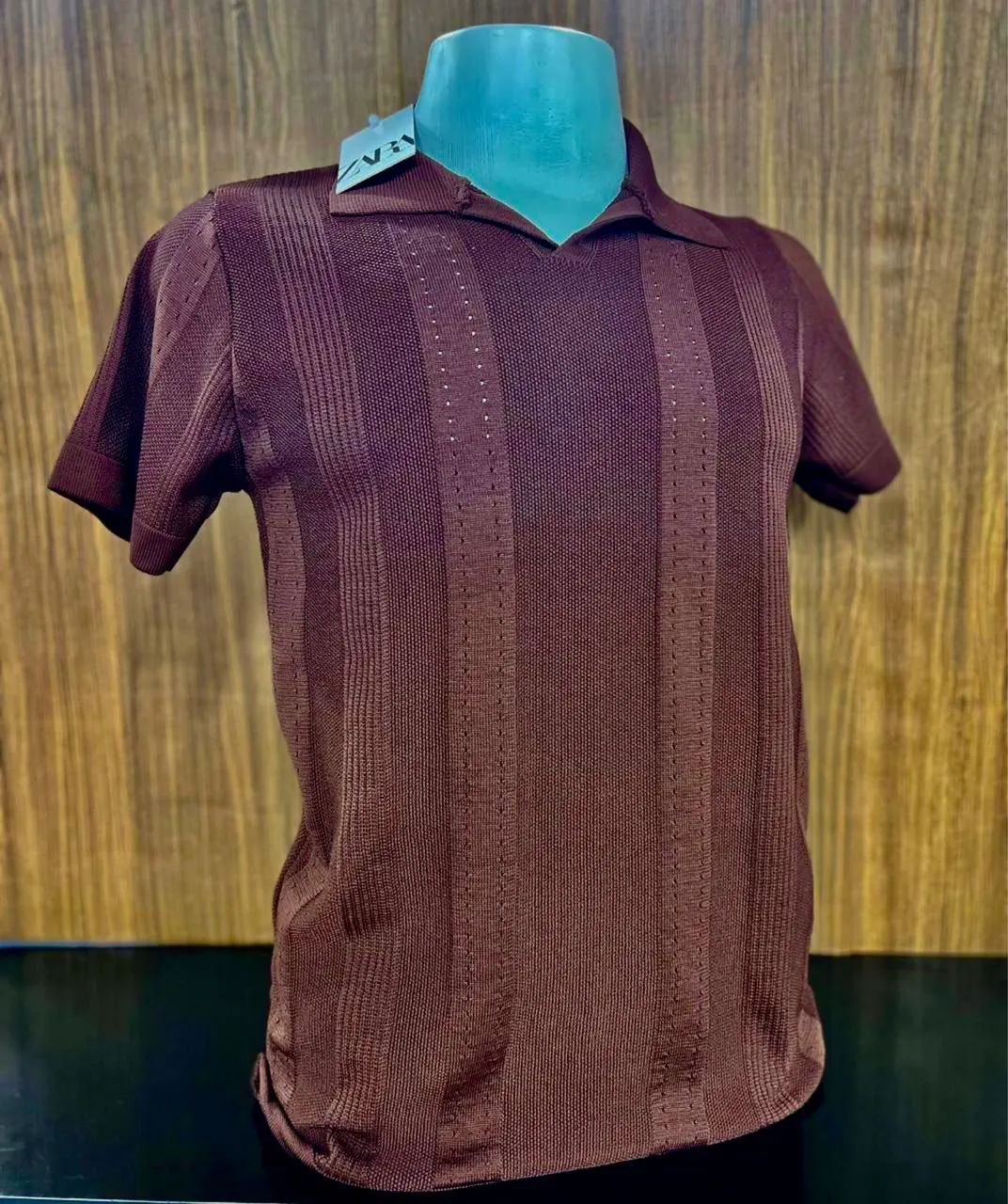 Camisa polo Zara texturizada vertical - Foto 4