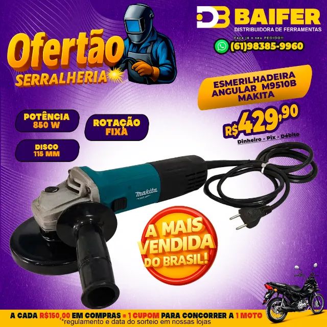 Esmerilhadeira 850w M9510b Profissional Makita